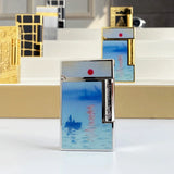 Isqueiro a gás vintage de alta qualidade para homens e mulheres, caixa de cigarro à prova de vento, nova condição