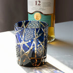 Japonês Real Especial Retro Vinho Copo, Corte Da Mão, Piscando Relâmpago Design, Âmbar Whisky Vidro, Caixa de Presente High End, Edo Kiri