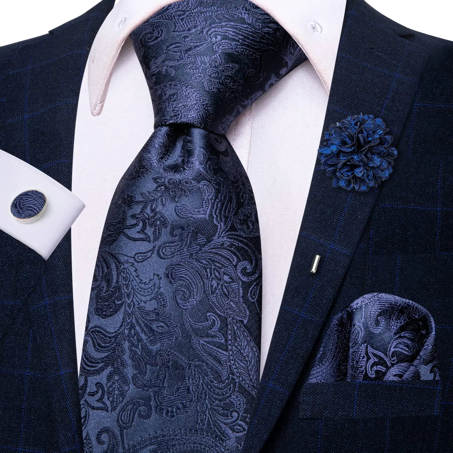 Gravata elegante de seda listrada para homens, gravata de casamento para negócios, moda designer de gravata, abotoadura manual, roxa e branca, gravata