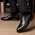 Sapatos masculinos casuais de couro, de alta qualidade, clássico, estilo italiano, negócios, casamento, data, sapatos formais, sola confortável, mocassins de cano baixo