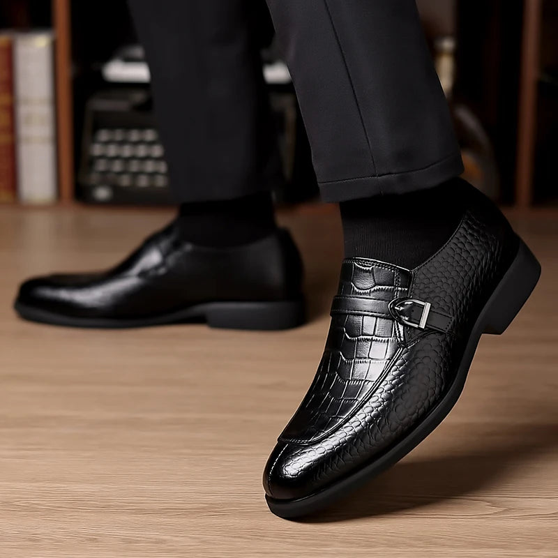 Sapatos masculinos casuais de couro, de alta qualidade, clássico, estilo italiano, negócios, casamento, data, sapatos formais, sola confortável, mocassins de cano baixo