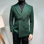 Blazer Masculino Elegante de Alta Qualidade - Design Duplo Breasted para Homens Modernos