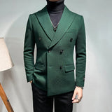 Blazer Masculino Elegante de Alta Qualidade - Design Duplo Breasted para Homens Modernos
