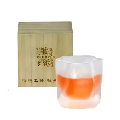 Japonês edo designer amassado papel forma irregular cristal facetado der whiskybecher uísque rocha vidro arte copo de vinho