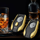 Cortador de charutos, cortador de charutos de guilhotina dupla de precisão, lâminas de aço inoxidável, com trava segura, cortador de charutos de calibre até 62