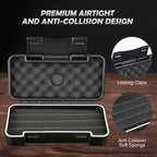 Estojo umidificador de viagem para charutos com cortador de charutos e suporte para charutos, umidificador de charutos portátil, caixa à prova d'água, conjunto de presente para homens