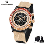 Pagani design novo 40mm arco-íris moldura cronógrafo safira relógio mecânico automático masculino aço inoxidável à prova dwaterproof água