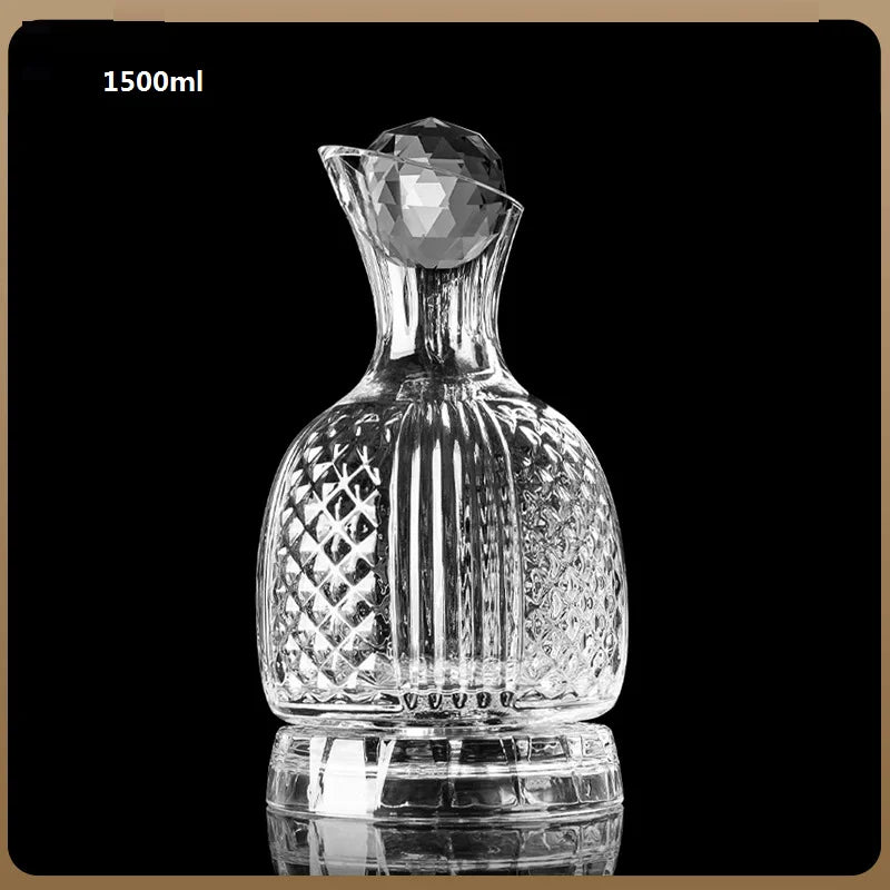 Decantador rotativo de cristal de ouro, copo de vinho luxuoso leve high-end, Gyro Decanter, 1500ml
