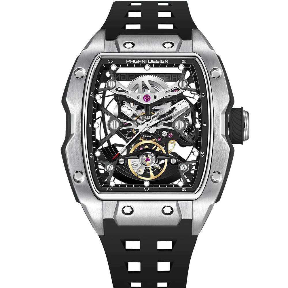 Pagani Design Relógio mecânico masculino, caixa de aço inoxidável impermeável, mostrador luminoso, nova moda, 50m, 2024
