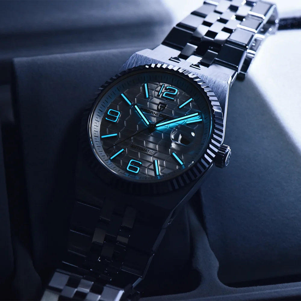 Pagani design novo relógio masculino totalmente automático relógio de negócios 100m à prova dwaterproof água relógio masculino de aço inoxidável caixa de presente requintada