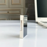 Encendedor retro de sonido brilhante, carcasa de latón a prueba de vento, butano inflável, antiderrapante lateral, encendedor d