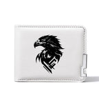 Carteira masculina de couro PU personalizada com estampa de águia carteira curta com vários slots