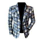 Estilo britânico de luxo xadrez terno jaqueta 2025 outono novos homens high-end negócios fino blazers noivo casamento festa social vestido casacos