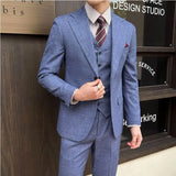 Smoking formal de luxo masculino, jaqueta, colete e calça, terno justo para noivo, casamento, festa de trabalho, high-end, novo, 3 peças, 2022