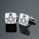 Abotoaduras maçônicas para homens, camisa francesa polida esmalte, material de cobre, marca de moda, acessórios, atacado