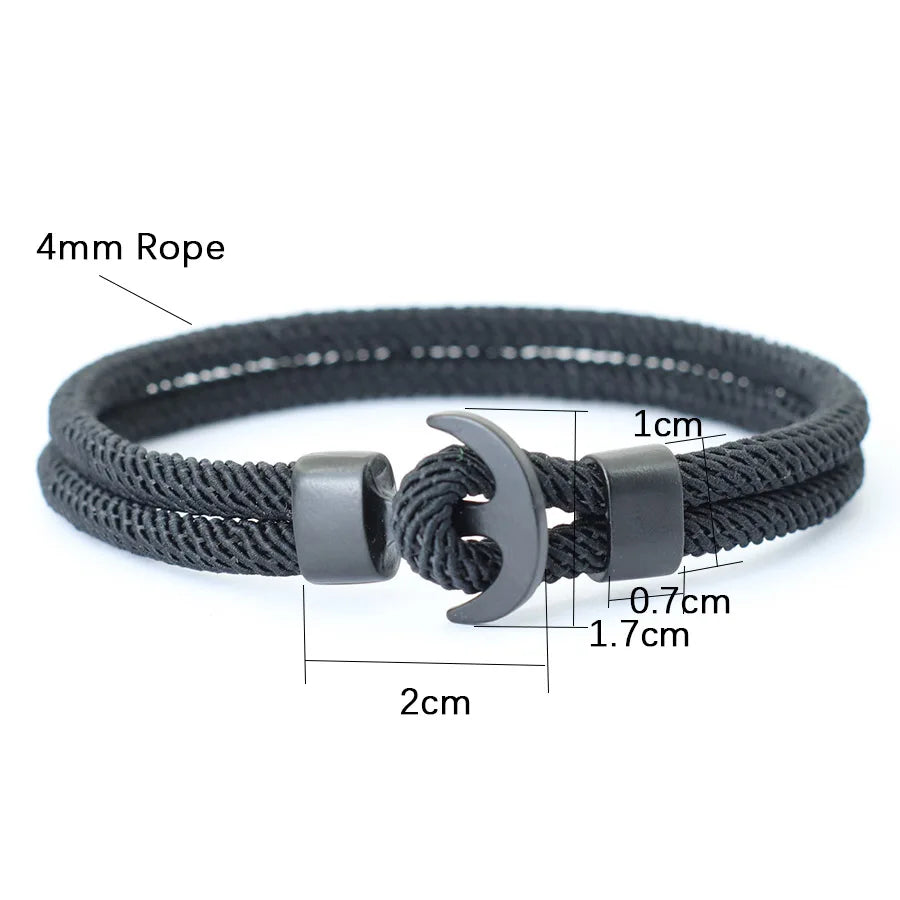 Moda masculina âncora pulseira dupla camada náutica braslet homme verão praia acessórios pulsera roja hombre macrame braclet