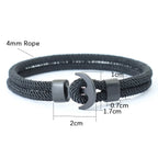Moda masculina âncora pulseira dupla camada náutica braslet homme verão praia acessórios pulsera roja hombre macrame braclet