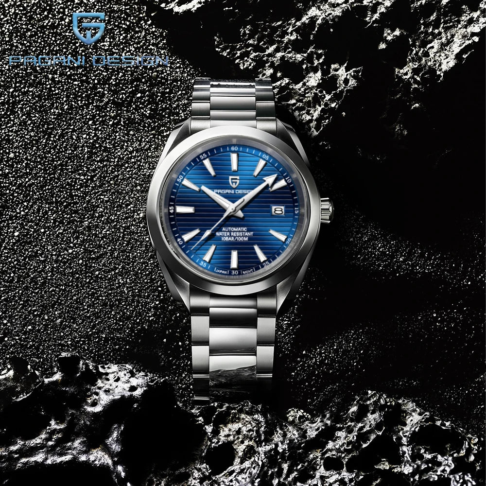 Pagani design a150 40mm relógio mecânico masculino de luxo vidro safira relógio automático 100m à prova dwaterproof água reloj hombre