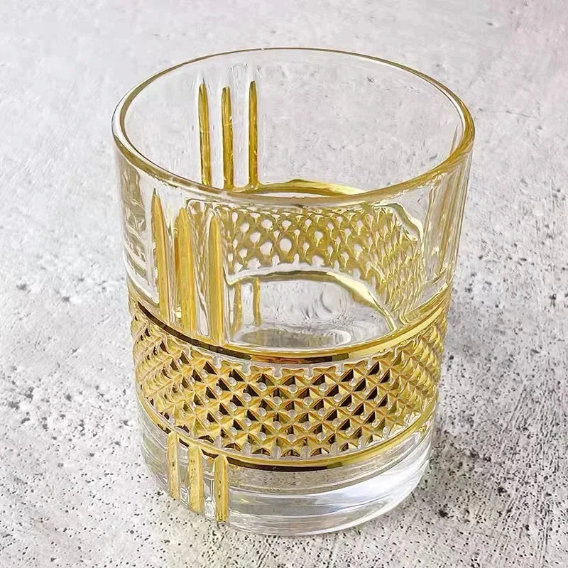 Forro de ouro Whisky Copo, Old Fashioned Rocks Copos, Copos para Cocktail Scotch, Bourbon, Gin, Voldka, Brandy