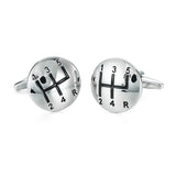 Abotoaduras de camisa francesa masculina, material de cobre redondo, abotoaduras de mudança de marcha de carro, acessórios de roupas da moda, atacado