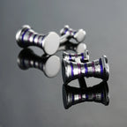Abotoaduras de camisa francesa masculina, Material Cobre, Cilíndrico, Azul, Roxo, Martelo, Marca Fashion, Acessórios de Vestuário