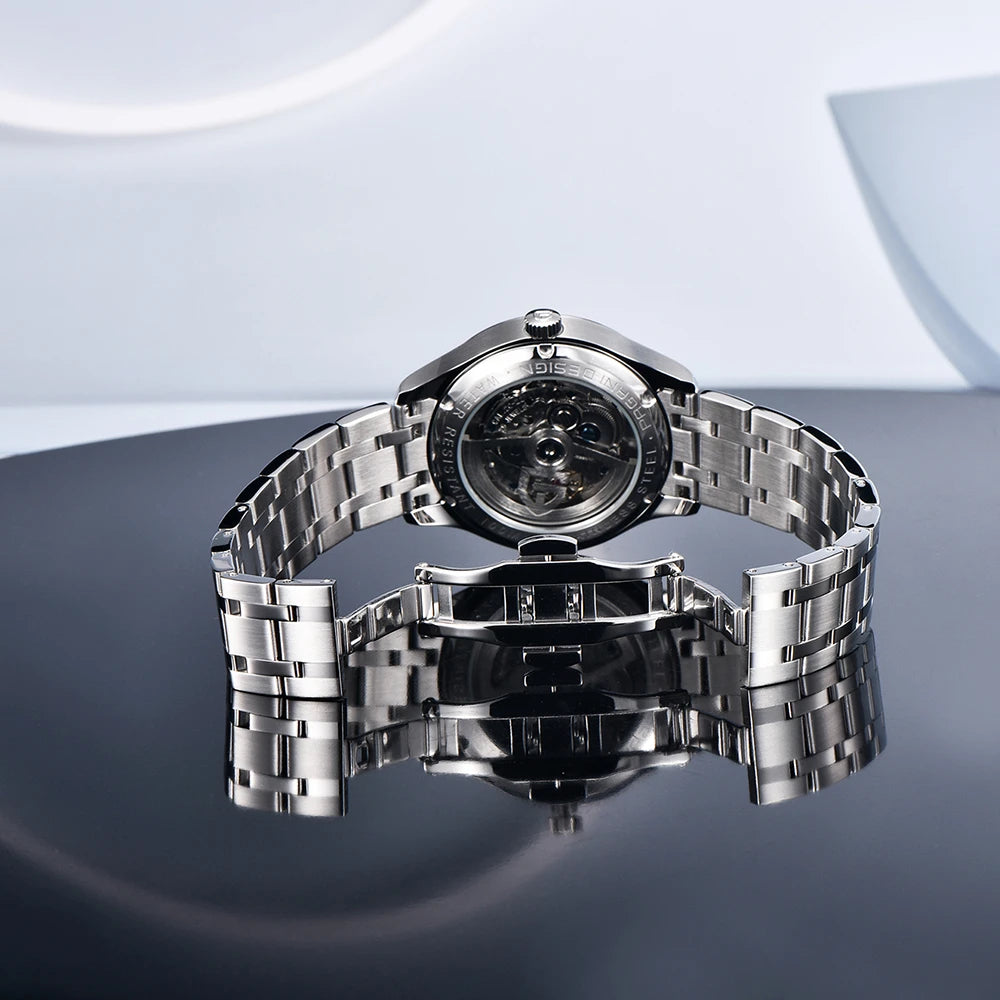 Pagani design nova série piloto relógio mecânico masculino luxo vidro safira display de armazenamento energia relógio automático masculino