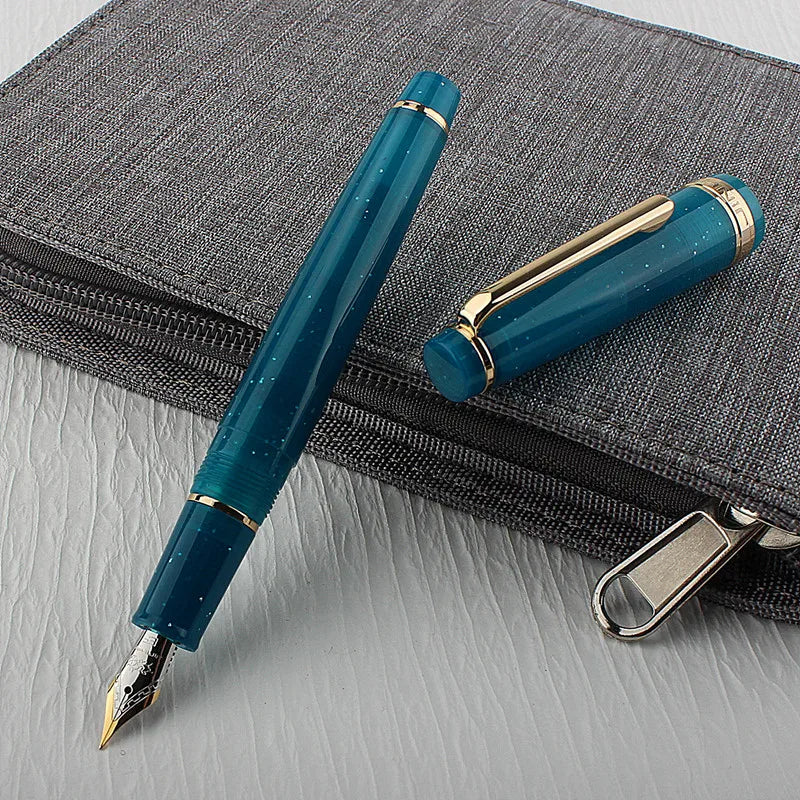 Luxo Jinhao 82 Série EF/ F/M Caneta-tinteiro Flat Top Presente Estudante Caligrafia Coleção Nib com Conversor de Tinta
