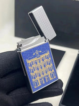 Isqueiro mecânico brilhante masculino estilo retrô com caixa de cobre item de presente com design à prova de vento