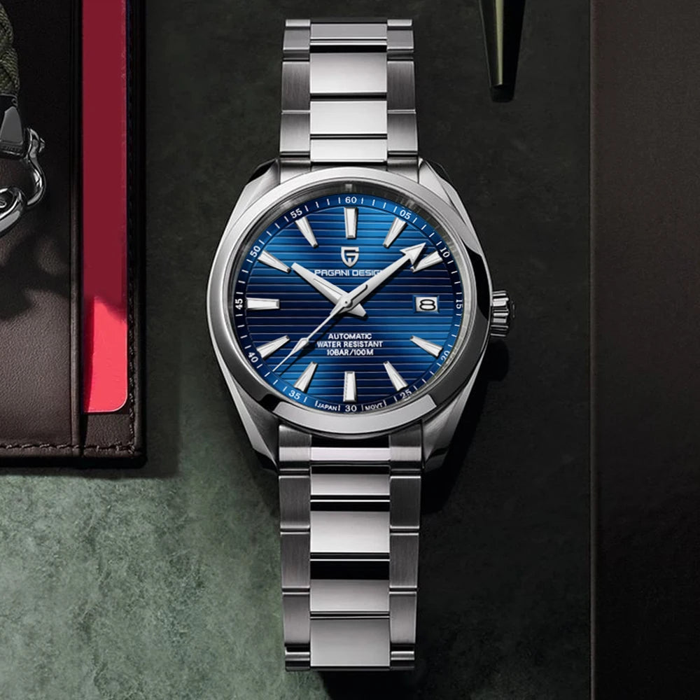 Pagani design a150 40mm relógio mecânico masculino de luxo vidro safira relógio automático 100m à prova dwaterproof água reloj hombre