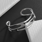 Pulseira de punho simples brilhante de dupla camada de aço inoxidável adequada para homens e mulheres pulseira de punho de duas cores joias de casal