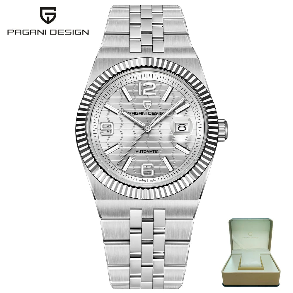 Pagani design novo relógio masculino negócios relógio mecânico automático 100m à prova dwaterproof água relógio masculino de aço inoxidável caixa de presente requintado