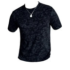 Tie dye gradiente design em torno do pescoço t-shirt, alta qualidade, vintage, elástico, slim fit, gola redonda, manga curta, festa t