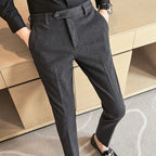 Outono inverno pano de lã engrossado terno calças de alta qualidade dos homens negócios calças finas formal wear escritório social vestido calças