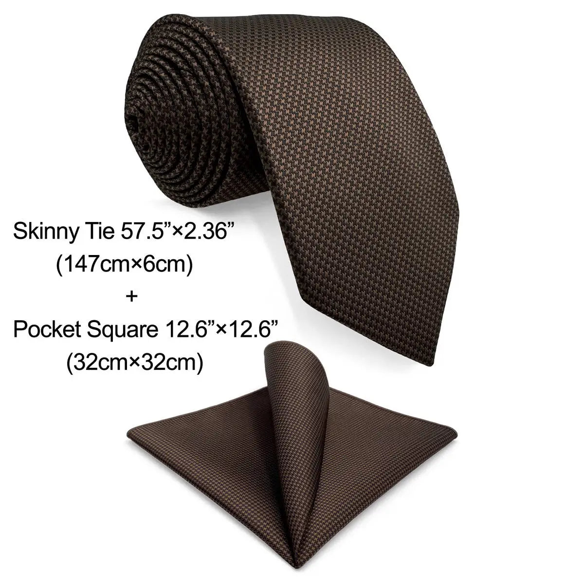 U27 marrom houndstooth gravata conjunto artesanal casamento moda extra longo tamanho clássico laços para homem lenço