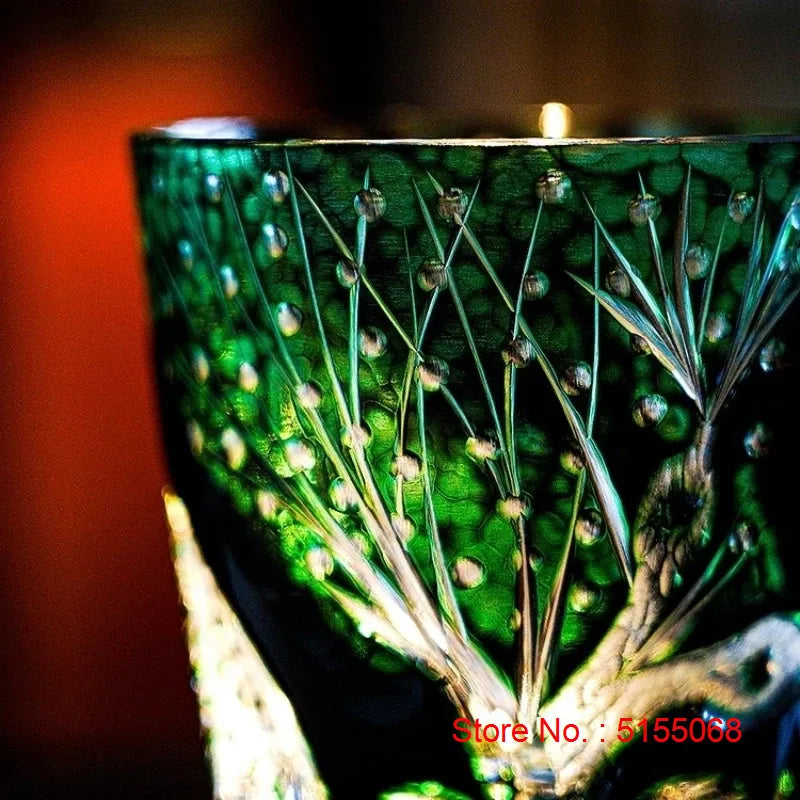 Estilo chinês zodíaco cobra edo kiriko copo de cristal guardião cobra wineglass licor uísque vidro brandy snifter topo lembrança presentes
