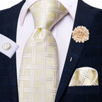 Gravata elegante de seda listrada para homens, gravata de casamento para negócios, moda designer de gravata, abotoadura manual, roxa e branca, gravata
