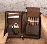 Novo vintage masculino multifuncional casos de charuto viagem pulso conveniente protetor de charuto masculino presente acessórios de charuto