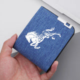 Carteira curta masculina casual de lona dobrável dupla com vários compartimentos para cartões de crédito e identidades