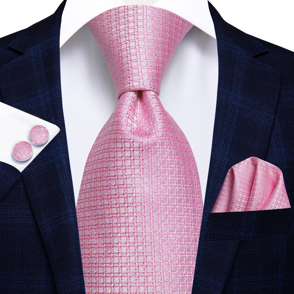 Conjunto clássico de gravata de seda masculino, gravata, floral, rosa, roxo, azul, elegante, lenço, abotoaduras, moda luxuosa, 3 peças
