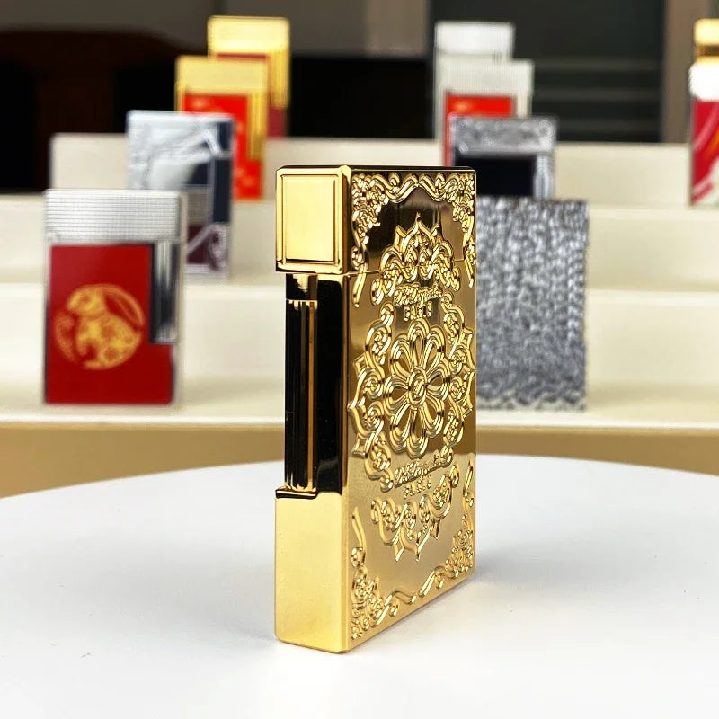 Isqueiro a gás vintage de alta qualidade para homens e mulheres, caixa de cigarro à prova de vento, nova condição