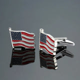 Abotoaduras de cobre de camisa francesa para homens, material esmaltado, bandeira americana, acessórios de vestuário, moda, atacado