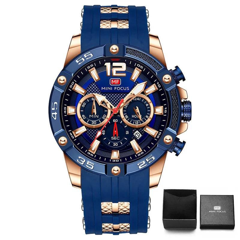 Mini foco laranja relógio para homem militar esporte cronógrafo relógio de pulso de quartzo com pulseira de silicone à prova dwaterproof água luminosa mãos 0349