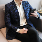 2025 primavera luxo high-end jacquard terno masculino casacos estilo britânico masculino fino ajuste casual noivo vestido de casamento festa terno blazers