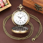 Vintage bronze chinês retro tai chi fofoca banish mau sorte relógio de bolso de quartzo colar pingente melhor amigo amizade jóias