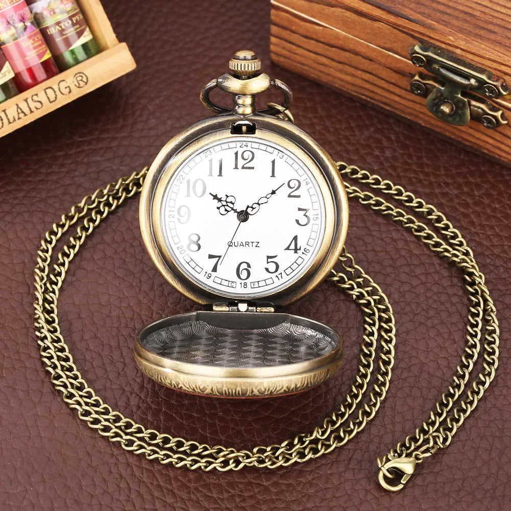 Vintage bronze chinês retro tai chi fofoca banish mau sorte relógio de bolso de quartzo colar pingente melhor amigo amizade jóias