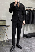 Plus size S-7XL homem coreano magro ajuste personalizado noivo negócios casual smoking blazers colete calça casual casamento social smoking vestido