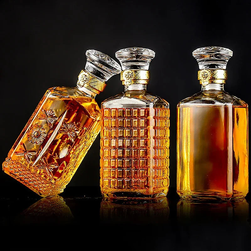 Dispensador de decantador quadrado de alta qualidade, 800-1000ml, garrafa de vidro de cristal, vinho com tampa de parafuso, aerador, espelho, jarro, presente, decoração de bar