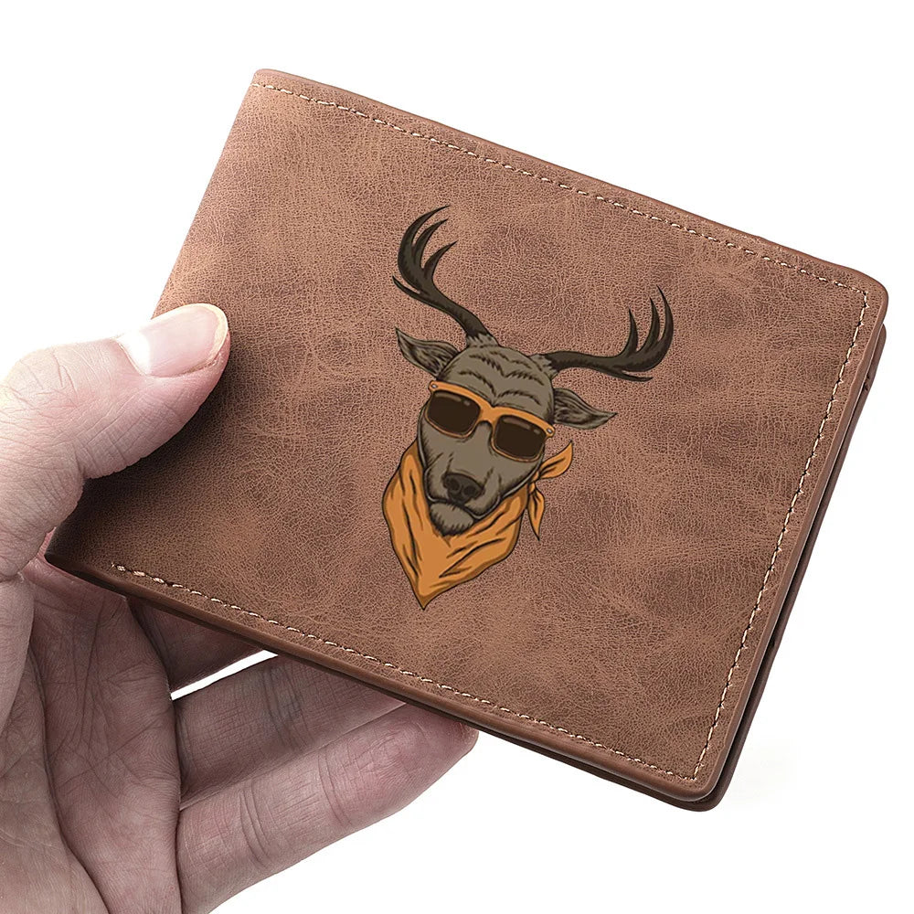 Mini carteira compacta masculina vintage casual ultrafina carteira de dólar americano id bolsa de armazenamento de cartão de crédito