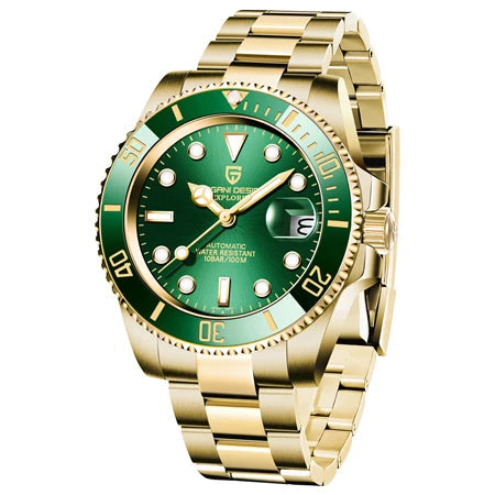 Pagani design 40mm relógio mecânico masculino safira aço inoxidável caixa de ouro à prova dwaterproof água relógio de negócios masculino relogio masculino