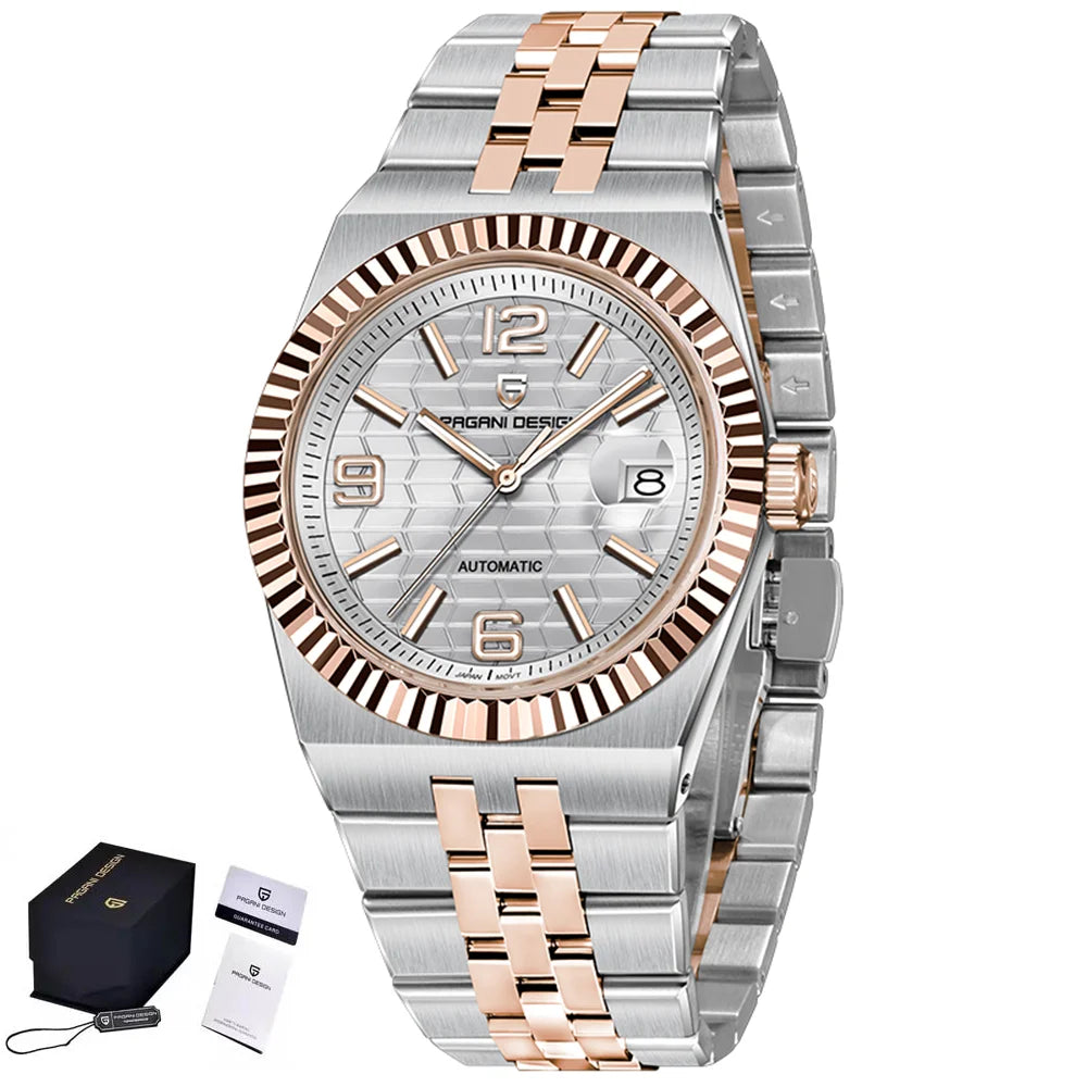 Pagani design novo relógio masculino totalmente automático relógio de negócios 100m à prova dwaterproof água relógio masculino de aço inoxidável caixa de presente requintada